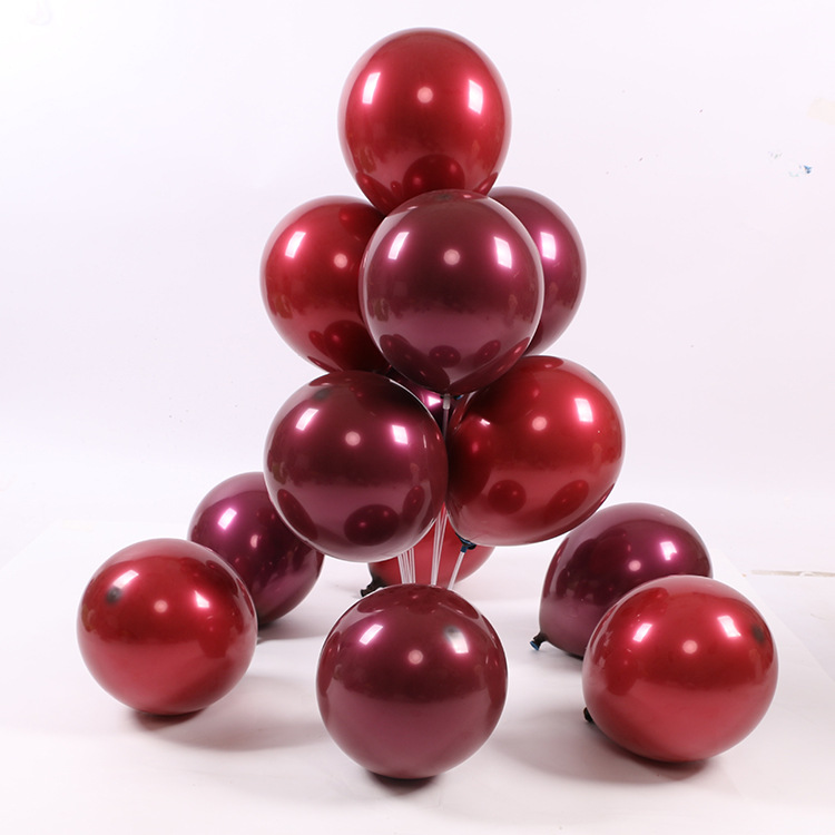 10 pulgadas boda doble capa globo de metal cereza púrpura globo cumpleaños boda Decoración habitación doble capa Chanel Globo Rojo