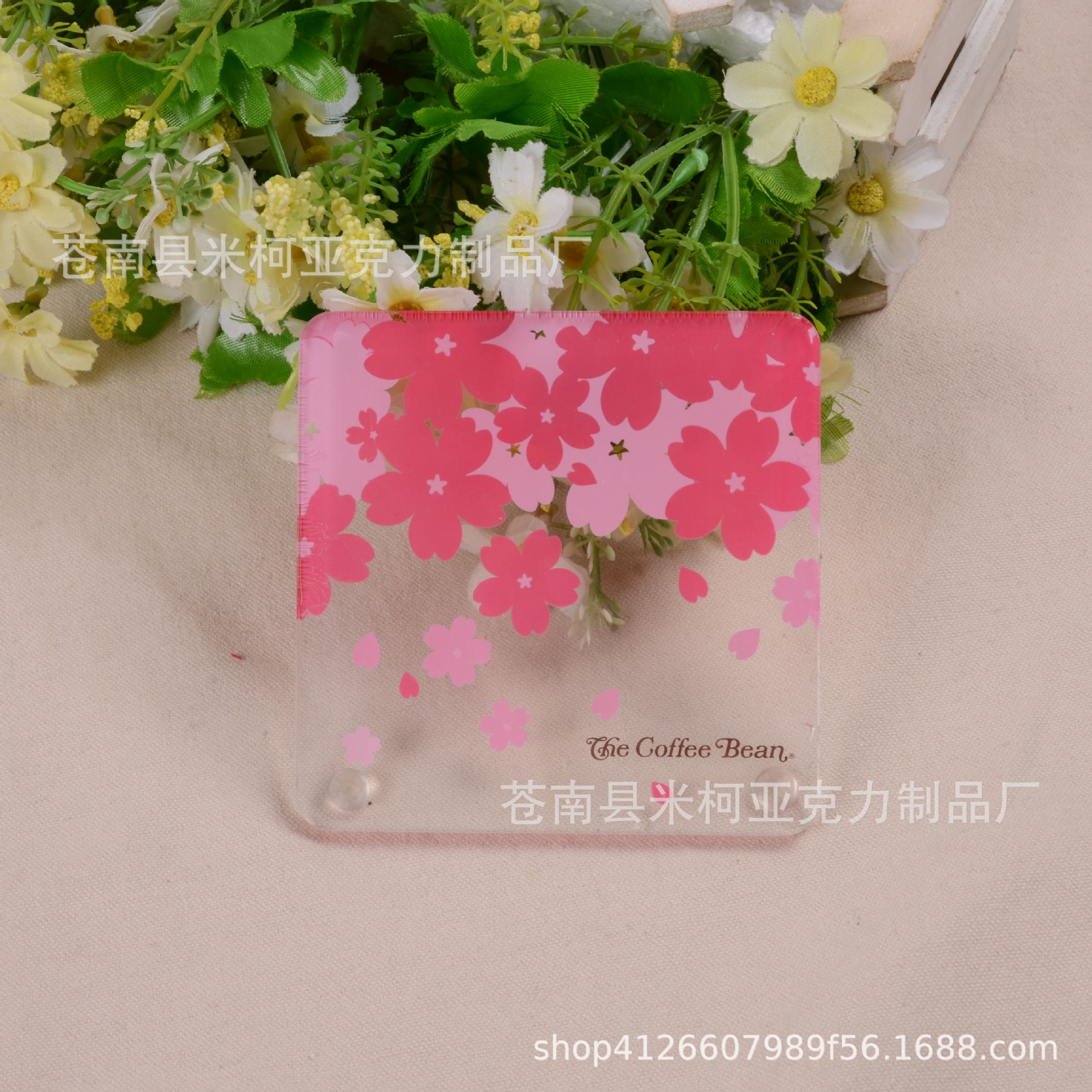 亚克力正方形防水杯垫卡通样式杯垫有机玻璃软胶隔热杯垫