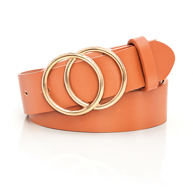 Nuevo estilo Europeo y Americano grande hebilla redonda de cuero de LA PU de la correa de las mujeres de moda del todo-fósforo del estampado de leopardo hebilla de cinturón de los pantalones vaqueros de las mujeres cinturón