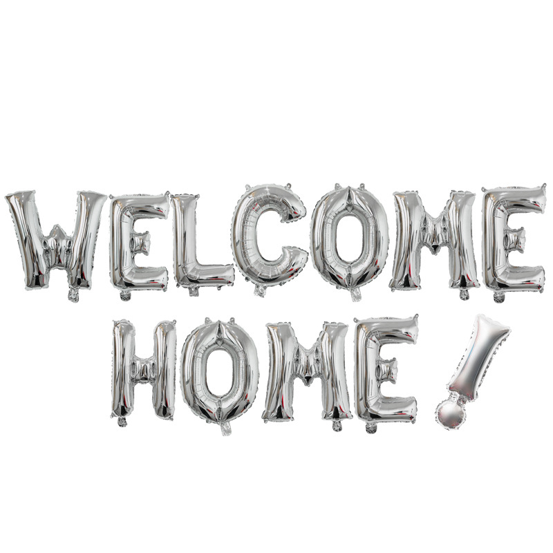 ¡Bienvenido a casa transfronteriza! Bienvenido a casa carta globo Fiesta de la escuela traje de globo de película de aluminio