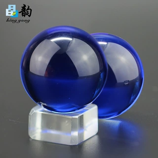 晶韵源头厂80毫米蓝色水晶球亲友送礼风水装饰客厅办公室水晶摆件