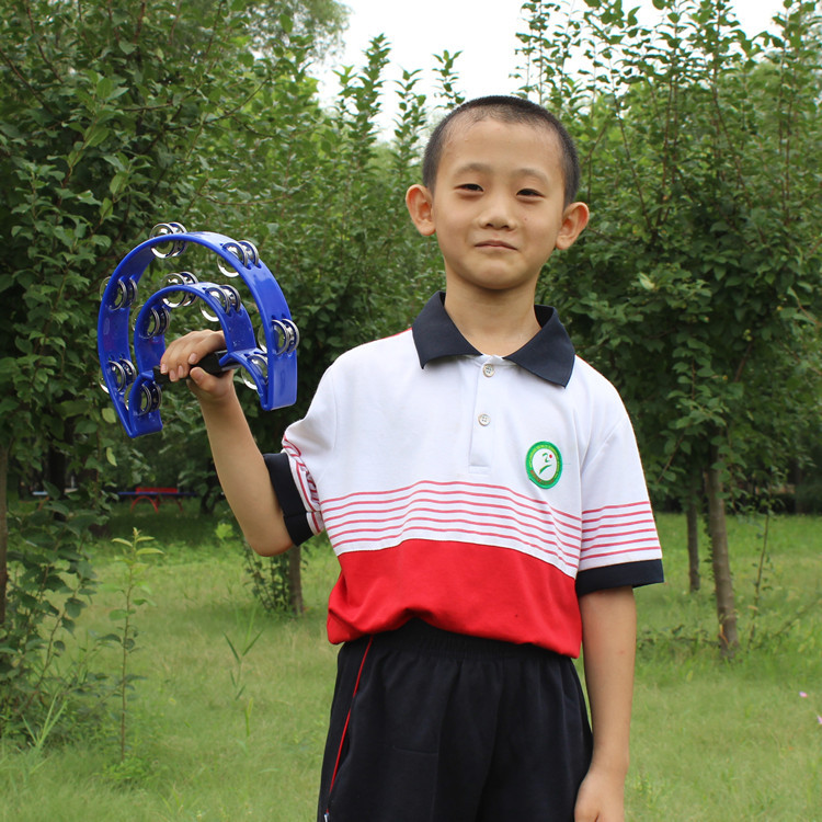 KTV sonajero percusión instrumento pandereta bar Entretenimiento alegría gran campana de plástico doble fila anillo tambor flor