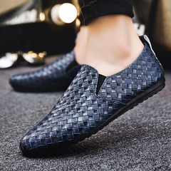 Spring beanie shoes for men, men's casual shoes, trendy shoes, lazy shoes, slip-ons, social slip-on leather shoes, glossy surface