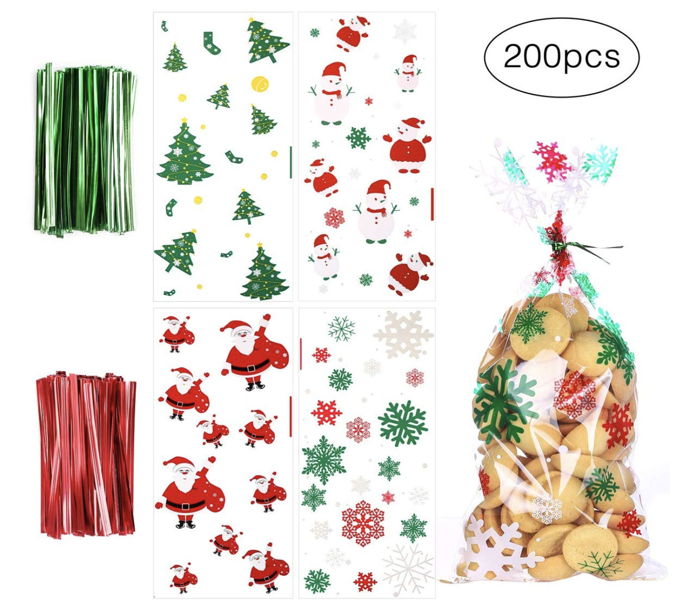 新款外贸热销款圣诞节平口袋平安夜蛇果包装袋糖果袋礼品袋礼物袋