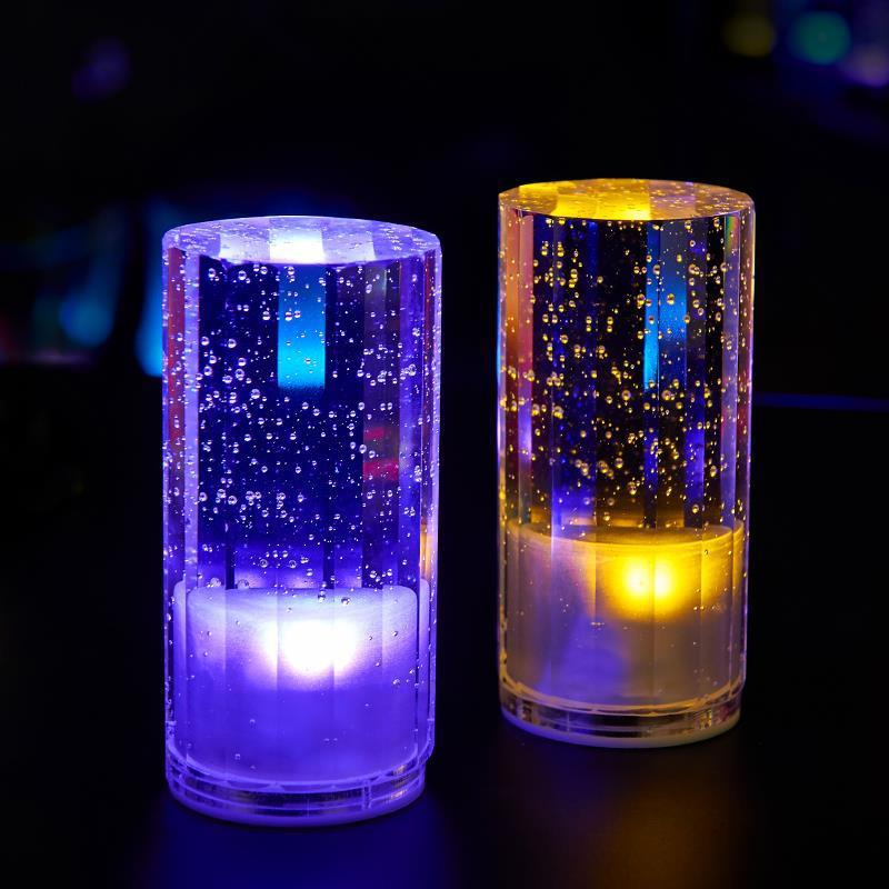 Bar lámpara de mesa personalidad creativa lámpara restaurante cafetería barra clara lámpara de mesa de cristal LED lámpara de barra recargable