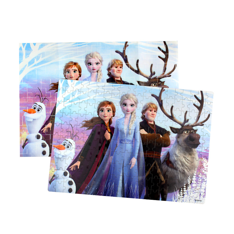 Disney Genuine Licensed Frozen 2 Iron Box 200 Piece Wooden Puzzle Frozen Puzzle Plane Puzzle Toy
