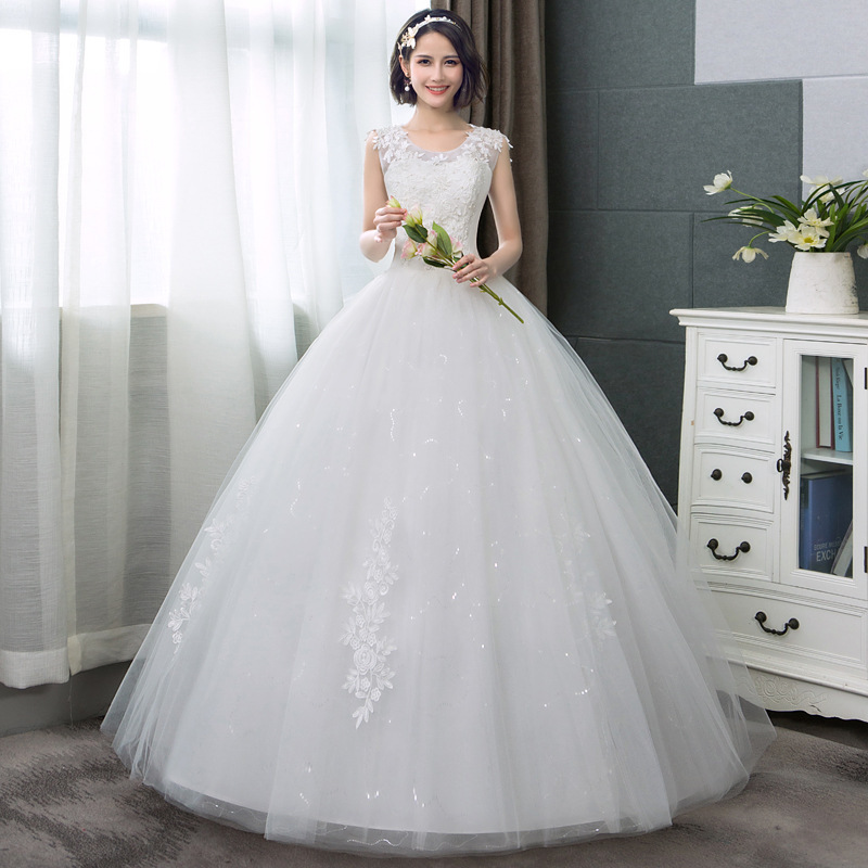 Wedding Dress 2026 New Korean Style Plus-Size Bride Slimming V-Neck Floor-Length Princess Dreamy Spring Season