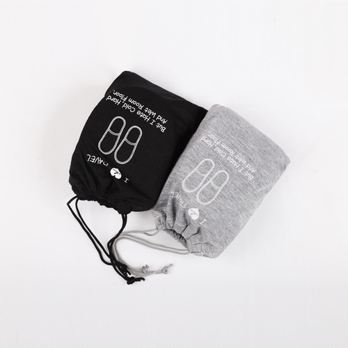 Travel Portable Disposable Foldable Slippers, Hotel Cotton Slippers Printed for Both Men and Women, Indoor Black and Gray