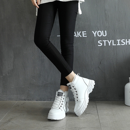 Cotton shoes for women winter  new winter large size casual plus velvet winter shoes Korean style versatile student women's shoes