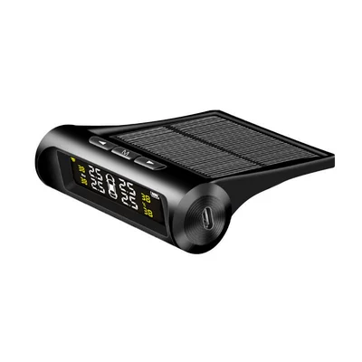 Car tire pressure monitor tire built-in external wireless high-precision car Universal 4-wheel detector display (Tire pressure monitoring system) - color-screen-external-model-chinese-version-buzzer-alarm-external