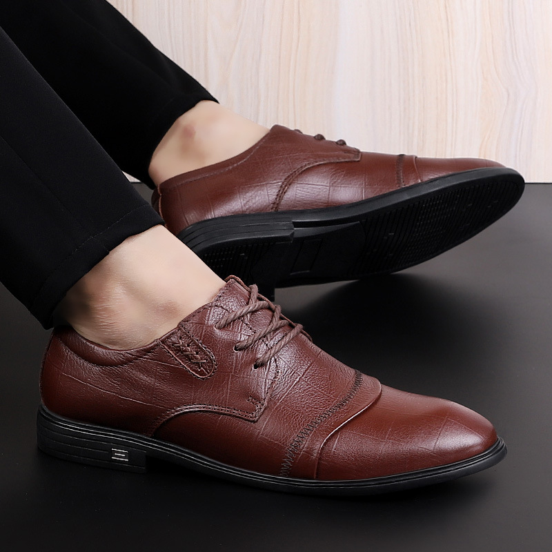 Leather Shoes Men's Leather Shoes Casual First Layer Formal Men's Shoes_vogvips.com
