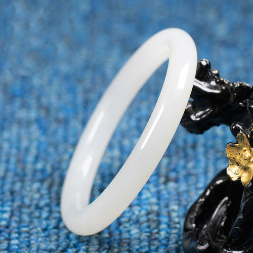 Jade bracelet manufacturer wholesale Afghan white jade round bar bracelet jade chalcedony jade bracelet live source