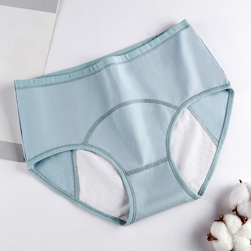 Ropa interior fisiológica de las mujeres de talla grande algodón período menstrual anti-fuga lateral pantalones fisiológicos período menstrual ropa interior anti-fuga lateral delantera y trasera