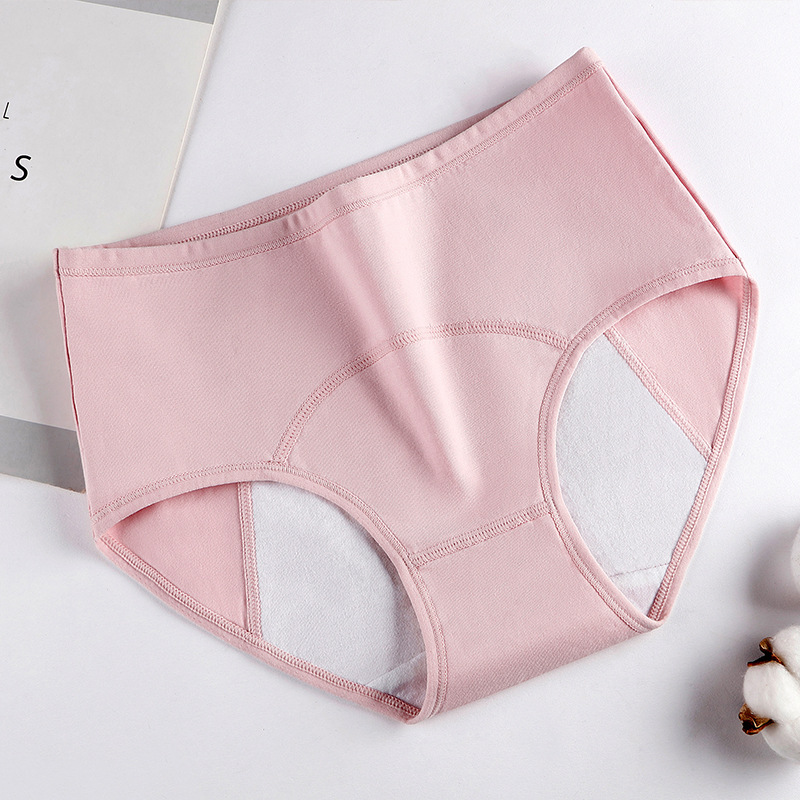 Ropa interior fisiológica de las mujeres de talla grande algodón período menstrual anti-fuga lateral pantalones fisiológicos período menstrual ropa interior anti-fuga lateral delantera y trasera
