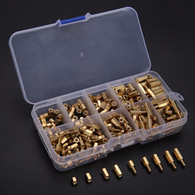 300pcs/M3黄铜支架螺纹4-12mm黄铜六角支柱双通螺杆柱黄铜隔离柱