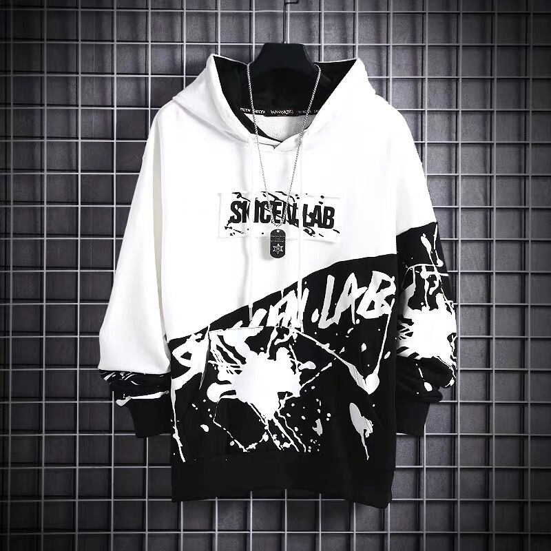 Hip-Hop Hooded Sweatshirt Men's Japanese Style Trendyy Long-Sleeved Top Ins Spring & Fall Loose Color-Blocked Jacket Trendyy Brand Hoodie Hip-Hop Hooded Sweatshirt Men's Japanese Style Trendyy Long-Sleeved Top Ins Spring & Fall Loose Color-Blocked Jacket Trendyy Brand Hoodie