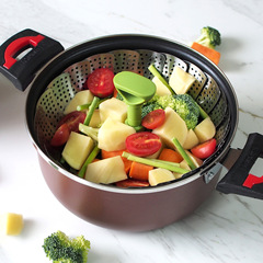 11-inch Stainless Steel Folding Steamer with American-Style Handle, Telescoping & Adjustable, Triangular Handle Design, Household Use, Wholesale Price