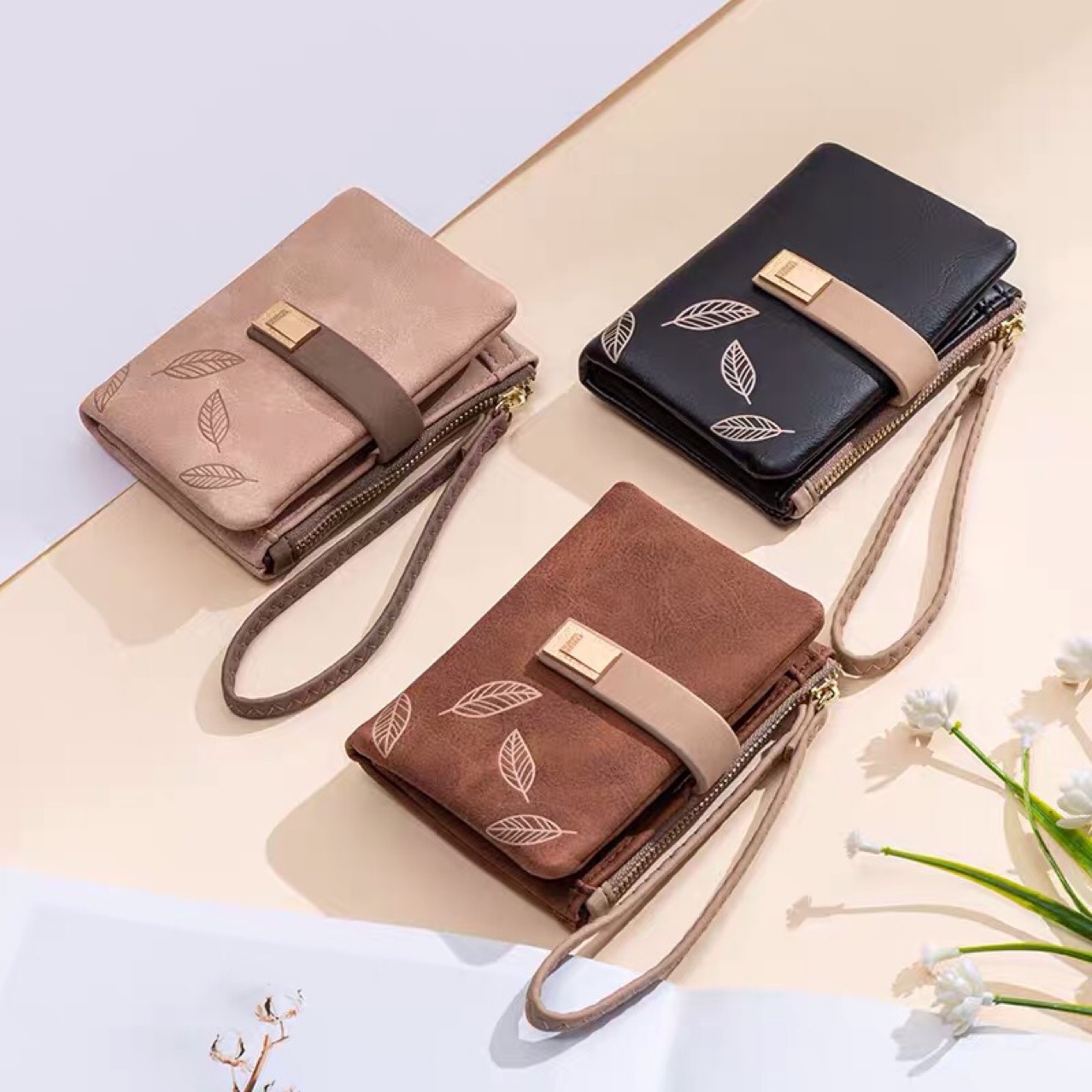 Cartera de comercio exterior transfronterizo de Amazon AliExpress para mujer, estilo corto, monedero retro europeo y americano con cremallera mate para mujer.