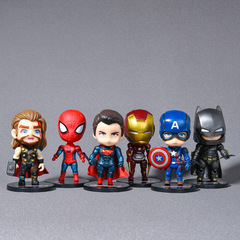Option A, Option 6: Alliance Action Figures—Anime & Cartoon Designs Featuring Iron Spider, Captain America, and the Bat Man—Cake Stand Decorations