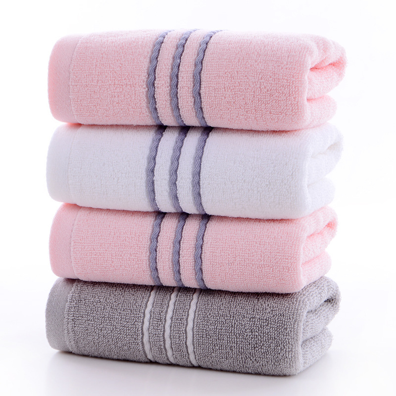 Factory wholesale solid color cotton plain color adult soft absorbent towel group purchase gift face towel can add LOGO