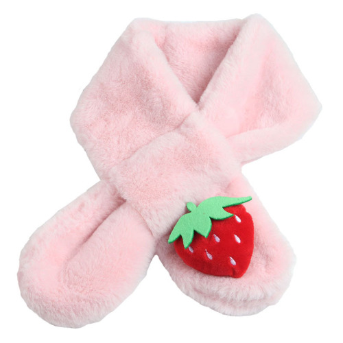  New Year Children's Scarf Autumn and Winter Plush Parent-child Christmas Cute Thick Cartoon Rabbit Fur Baby Neck Gaiter