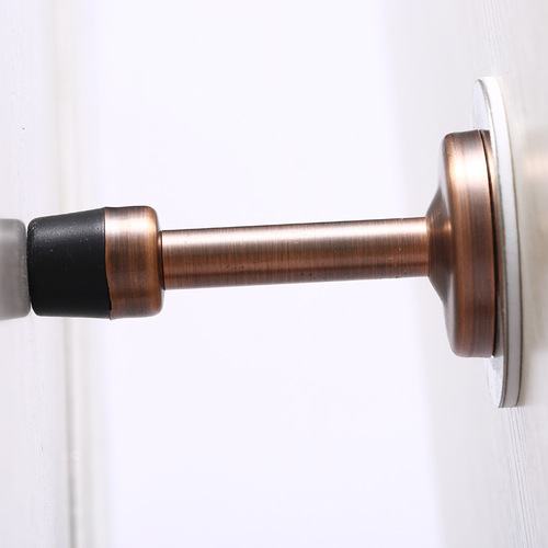 Stainless steel door top, punch-free door stop, solid bathroom door top, black green and red ancient glass door, rubber anti-collision door