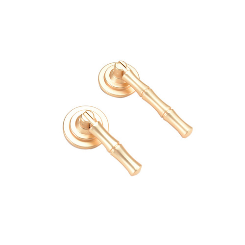 New Chinese style golden cabinet door drawer hidden buckle handle copper brushed imitation copper wardrobe zinc alloy single hole handle