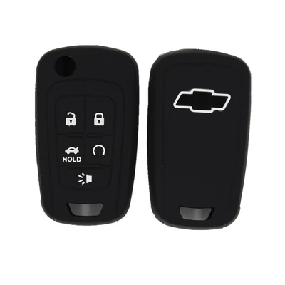 Car key cover for Chevrolet folding 5 key environmental protection silicone car key Case Factory spot (Static Rod/Key Bag) - black