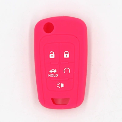 environmental protection silicone car – Static Rod/Key Bag - rose-red