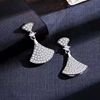 Fashionable swan, earrings, silver needle from pearl, Korean style, silver 925 sample, with snowflakes, wholesale