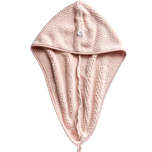 Coral velvet absorbent hair drying cap quick-drying hair towel long hair quick-drying towel wrap turban adult shower cap