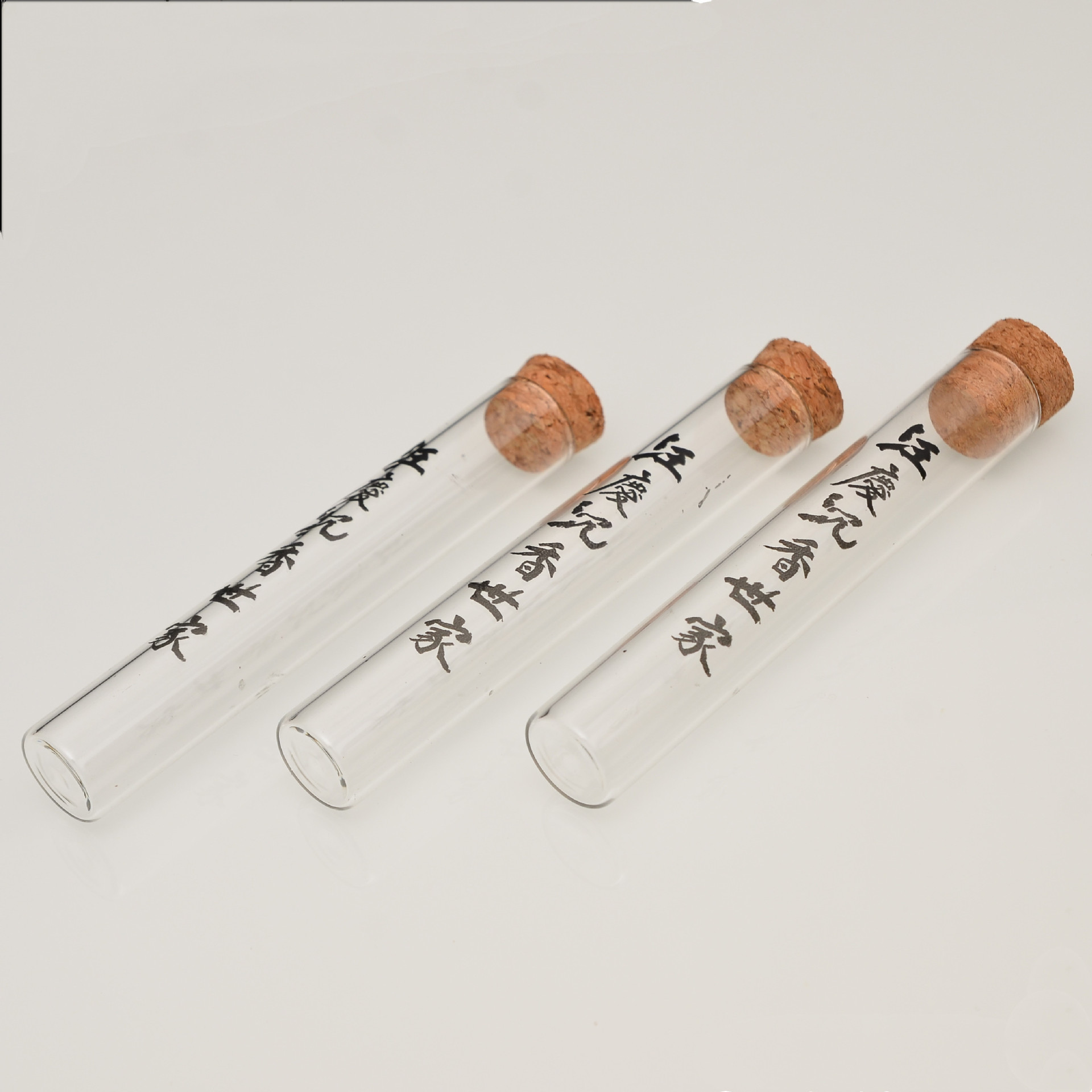 求精玻璃线香管10克长短款玻璃平底试管沉香檀香线香筒可印刷logo