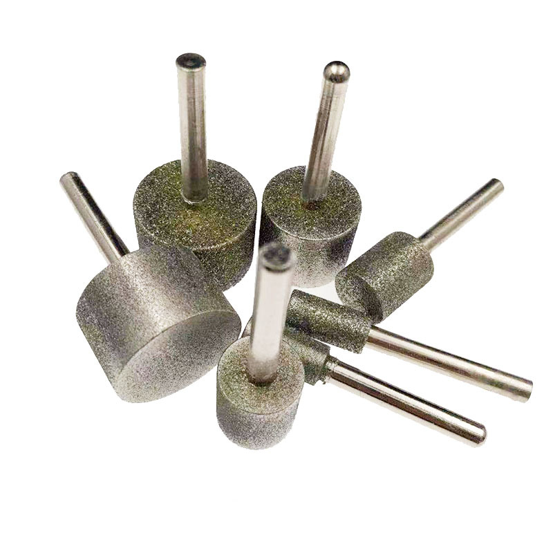 Cabeza de molienda de diamante Barra de molienda de aleación cilíndrica 60 malla gruesa arena mango 6mm metal piedra molienda talla 6010