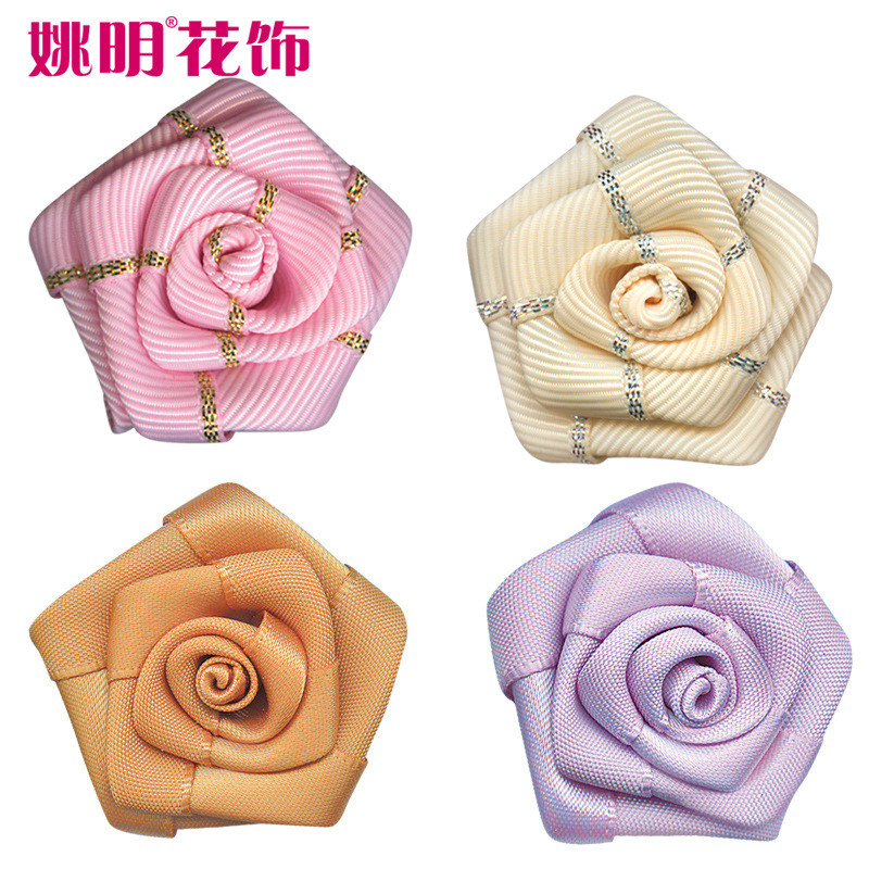 Yao Ming 3.2cm de ancho cinta rosa diy brotes de flores tridimensionales accesorios de decoración de ropa materiales de embalaje de regalos