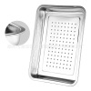 Bring magnetic stainless steel square traycase dish dish meal barbecue steaming rice plate dumpling dumplings leakage plate barbecue punching tea tray