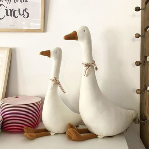 ins new big white goose doll, cotton silly goose doll, baby cute goose comfort doll, children's toys