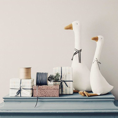 ins new big white goose doll, cotton silly goose doll, baby cute goose comfort doll, children's toys