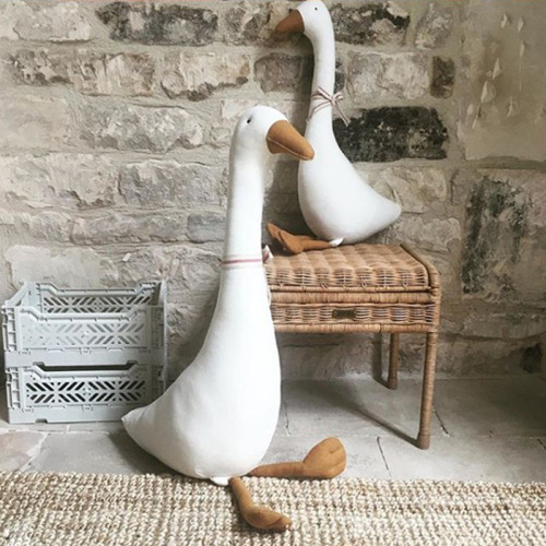 ins new big white goose doll, cotton silly goose doll, baby cute goose comfort doll, children's toys