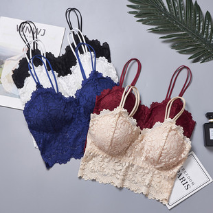 Sunflower Large Size Lace Underwear Women's Base Sling Strapless Vest Double Shoulder Bra Beautiful Back Wrapping Chest Cross-Border