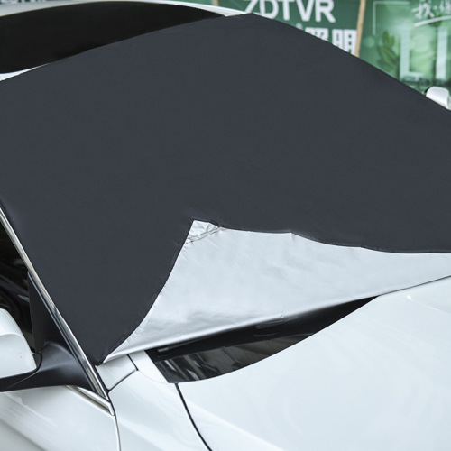 Cross-border car magnet snow guard, sunshade, vehicle windshield sunshade for snow, factory coated silver cloth frostproof.