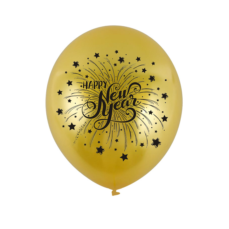 Globos de Látex de Año Nuevo 2025 con Impresión de Feliz Año Nuevo para Centros Comerciales, Decoración de Reuniones Anuales de Año Nuevo, Decoración de Año Nuevo