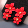 Fashionable trend multicoloured cute earrings, European style, flowered, simple and elegant design