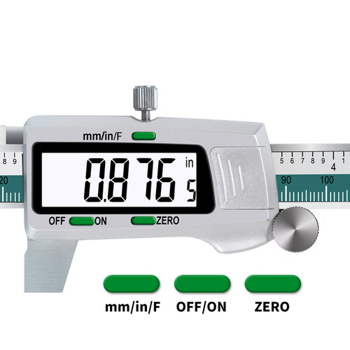Cross-border ET50 green stainless steel vernier caliper with fractional band digital display Cross-border