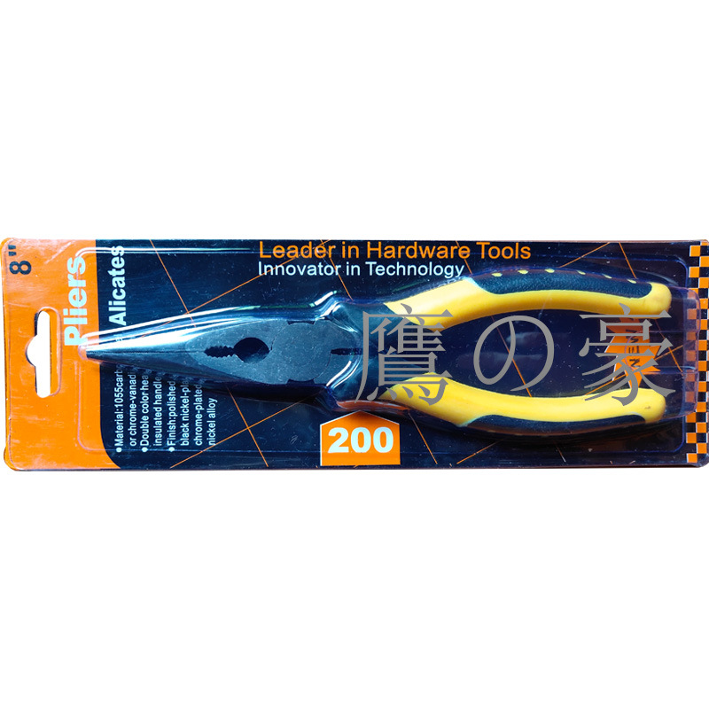 Alicates de mango de cuero tigre en stock 45 # Acero de 6 pulgadas de 8 pulgadas alicates puntiagudos multiusos americanos con alicates puntiagudos de pulido de primavera