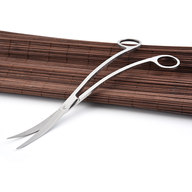 Stainless steel water grass scissors wave grass cutting cylinder planting pruning tool fish tank aquarium utensils