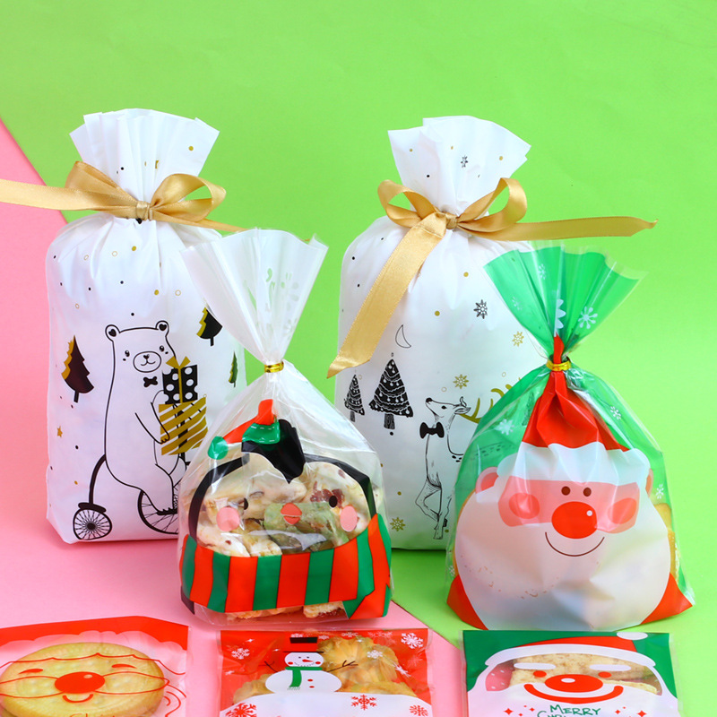 Bolsa de embalaje autoadhesiva para galletas autoadhesivas de Navidad para ancianos