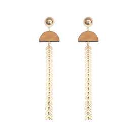 蓝芝海 韩国复古气质链条流苏耳钉耳坠几何木质耳环百搭耳饰女