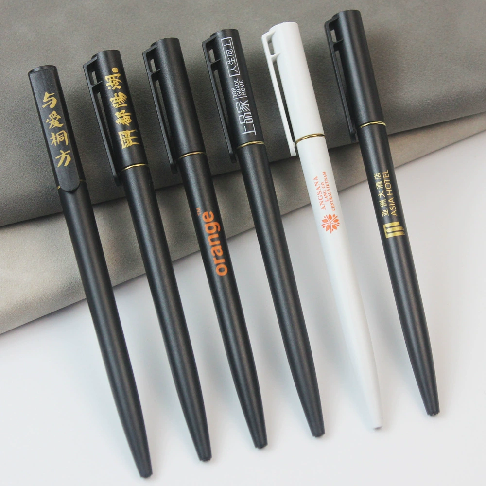 Шариковая ручка отеля на заказ логотип банк специальная рекламная ручка на заказ вращающаяся матовая черная масляная ручка Подарочная ручка