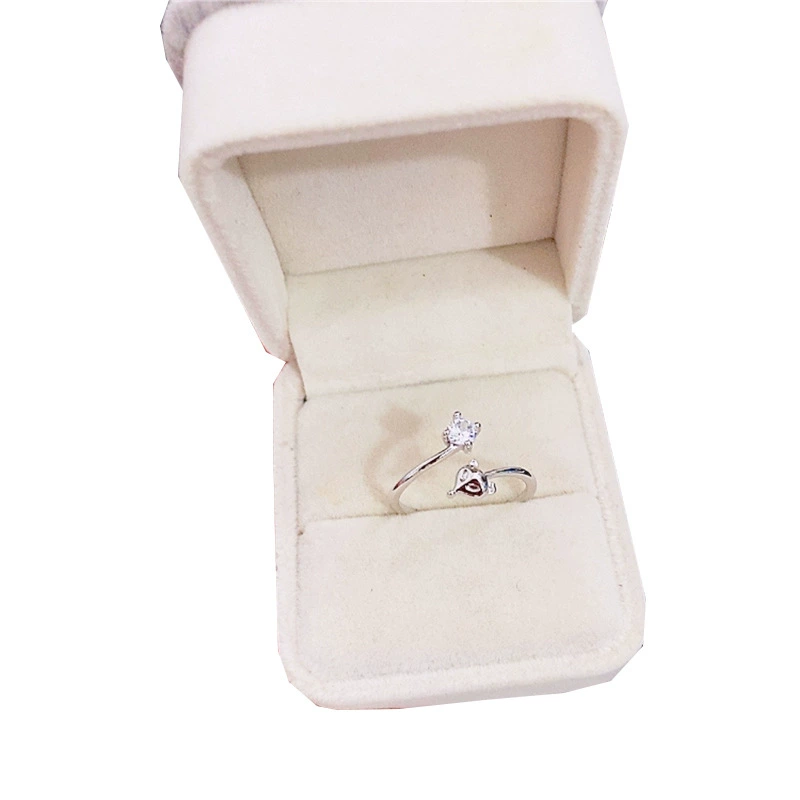Adjustable zirconium ring, Korean style fashion accessory, lightweight, multiple metal tones