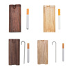 Cross -border new wooden cigarette pipe wooden cigarette box Wood dugout with metal cigarette pipe